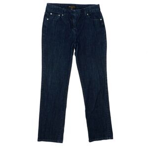 Dana Buchman Straight Jeans Size 10 Womens Blue Denim Stretch Measures 31 x 29.5